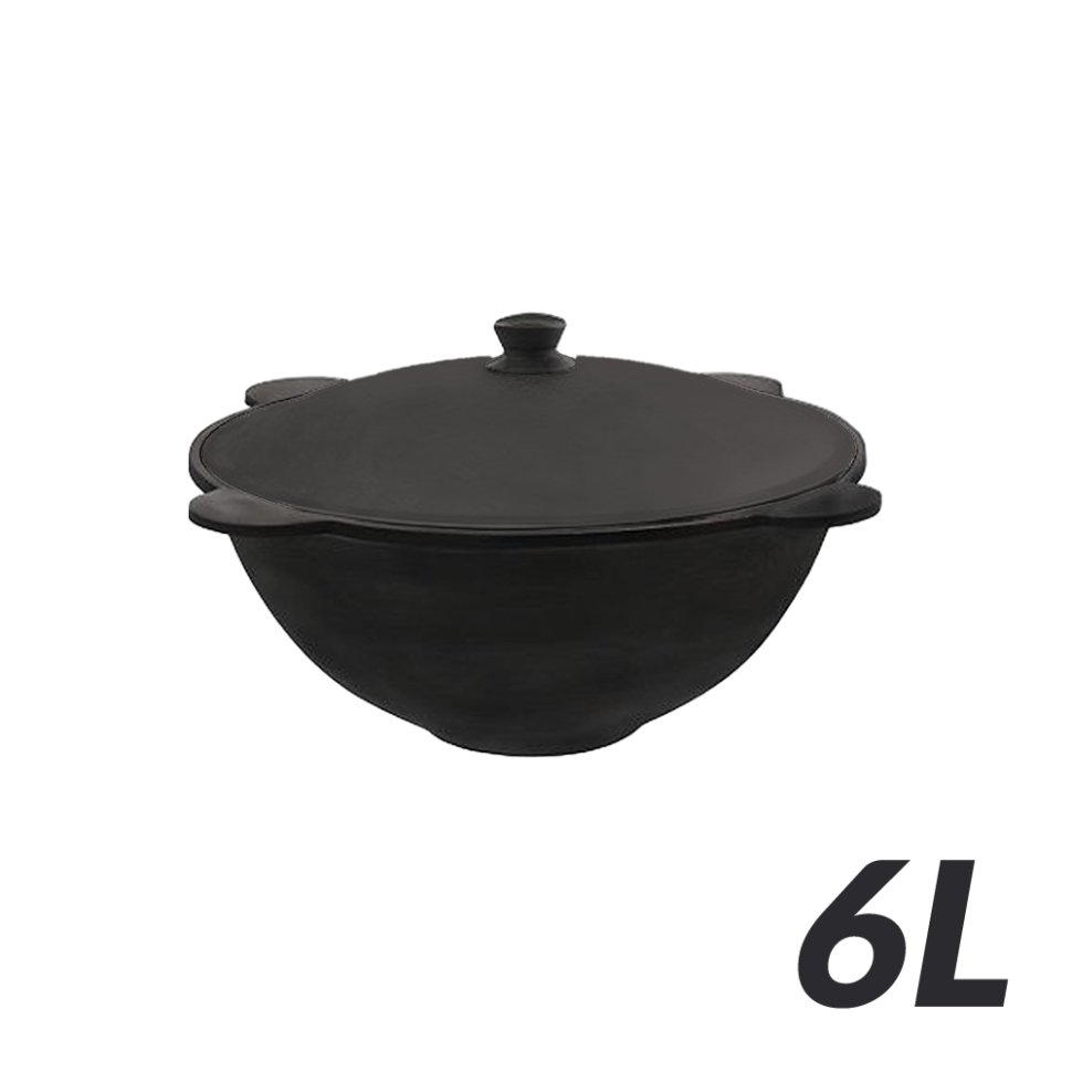 Узбекский чугунный казан на 6 л плоское дно c крышкой из алюминия. фото 1 — Интернет каталог PriceOK