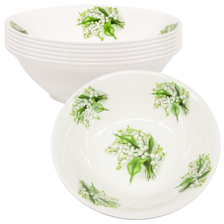 Набор суповых тарелок Ландыши, 6 шт, диаметр 18 см фото 1 — Интернет каталог PriceOK