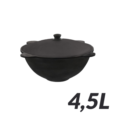 Узбекский чугунный казан на 4,5 л плоское дно c крышкой из алюминия. — Интернет каталог PriceOK