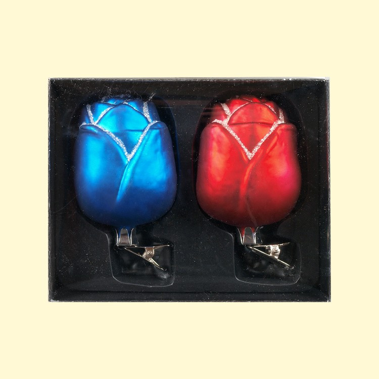 Набор ёлочных игрушек "Розы" (2 шт.), 8 см. фото 1 — Интернет каталог PriceOK