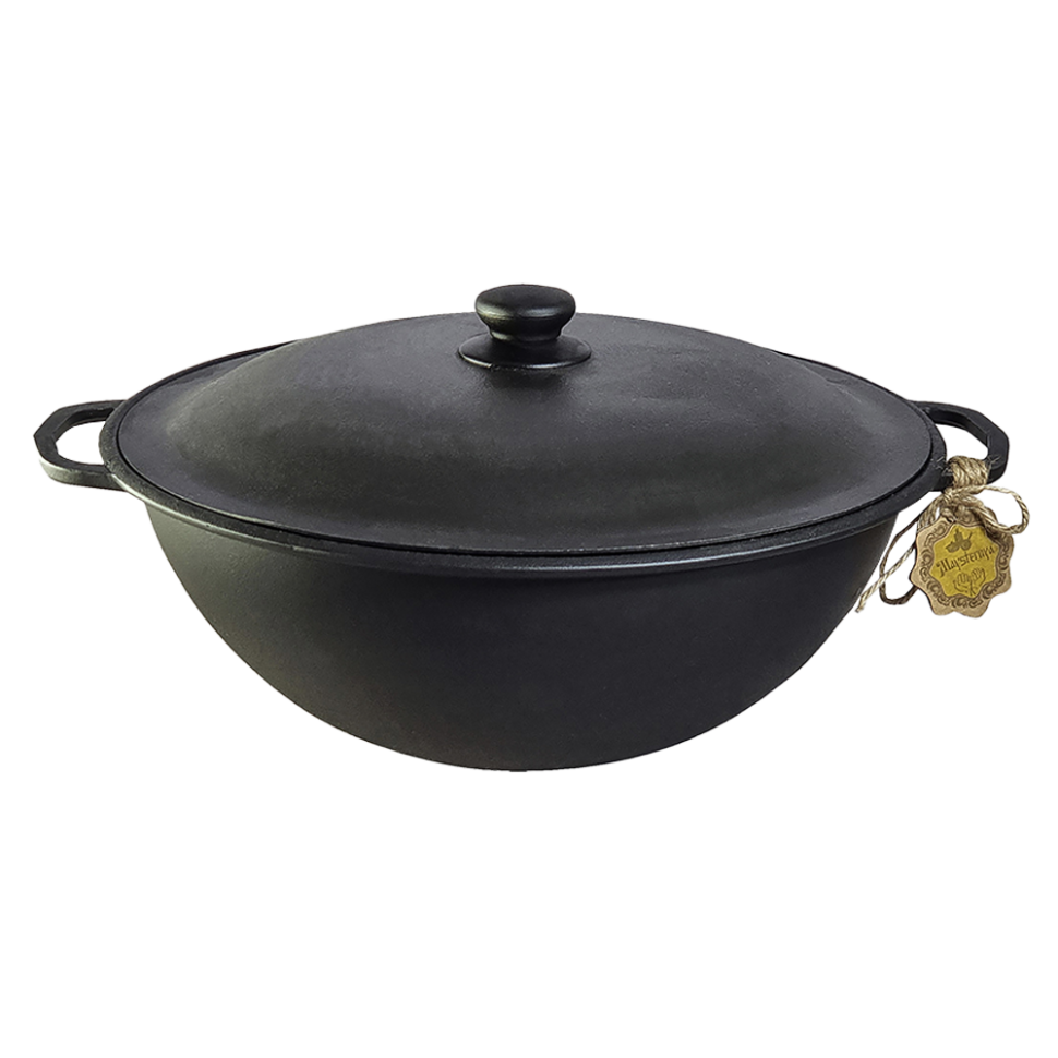 Казан чугунный узбекский WOK 12 л с алюминиевой крышкой фото 1 — Интернет каталог PriceOK