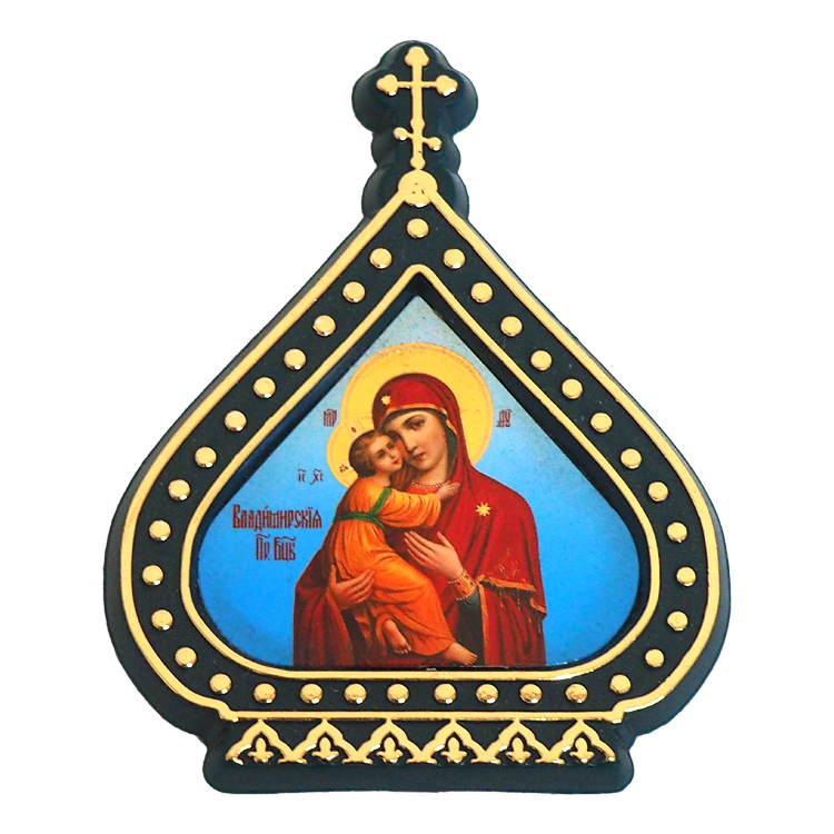 Икона - Купол в пластмассовой рамке для машины Владимирская, 6x7,5 см фото 1 — Интернет каталог PriceOK