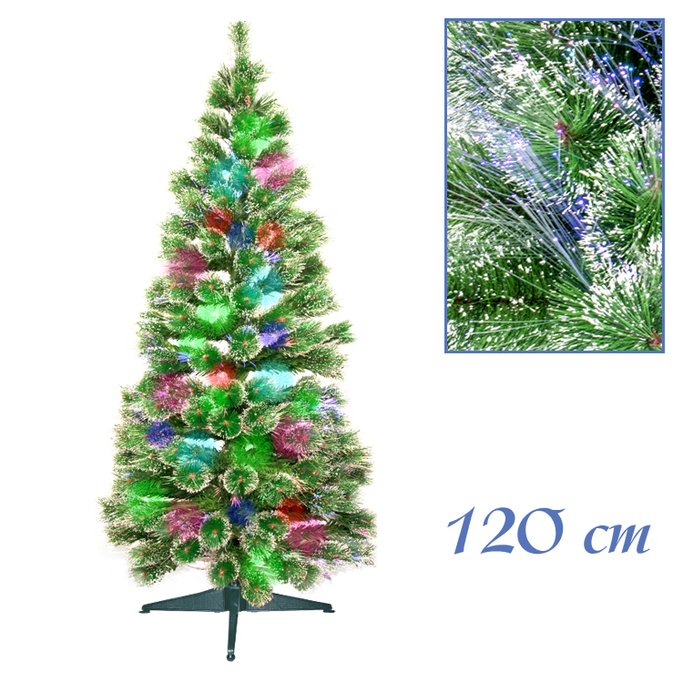 Ёлочка новогодняя "Пихта", пушистая, со световодами в каждой веточке, 120 см фото 1 — Интернет каталог PriceOK