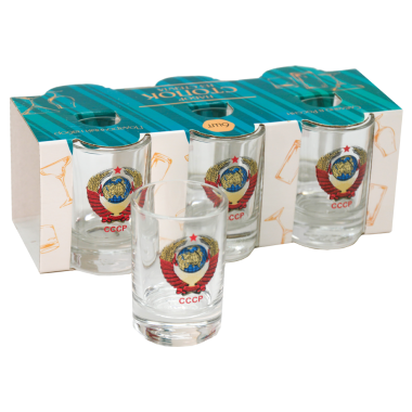 Набор стопок Герб СССР 6 шт, каждая по 50 мл — Интернет каталог PriceOK