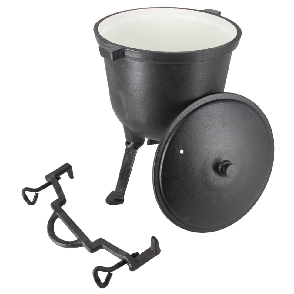 Котелок чугунный эмалированный на ножках 10 л фото 1 — Интернет каталог PriceOK