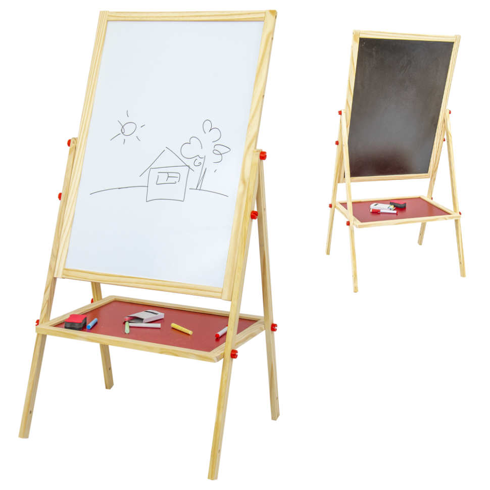 Детский мольберт 2-х сторонний для рисования, дерево, пластик, 47 х 44 х 109 см фото 1 — Интернет каталог PriceOK