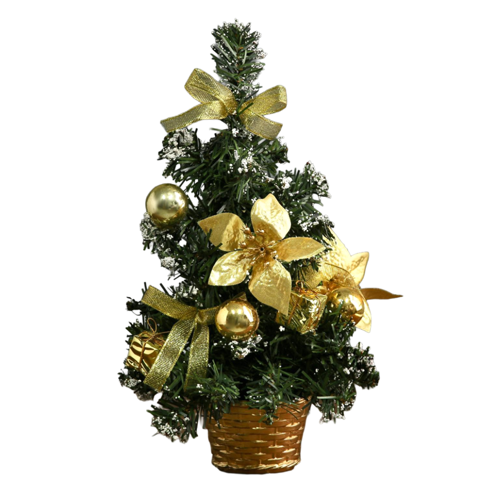Искусственная ёлка настольная Зимнее волшебство. Новогодний восторг, 30 см, золотая пуансетия фото 1 — Интернет каталог PriceOK