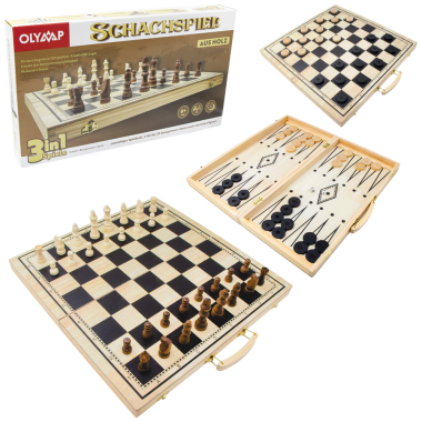 Набор 3 в 1 шахматы, шашки, нарды, дерево, доска 40 х 40 см — Интернет каталог PriceOK