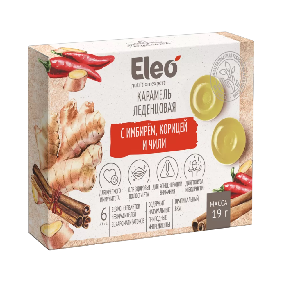 Карамель леденцовая с имбирем, корицей и чили Eleo 19 г фото 1 — Интернет каталог PriceOK