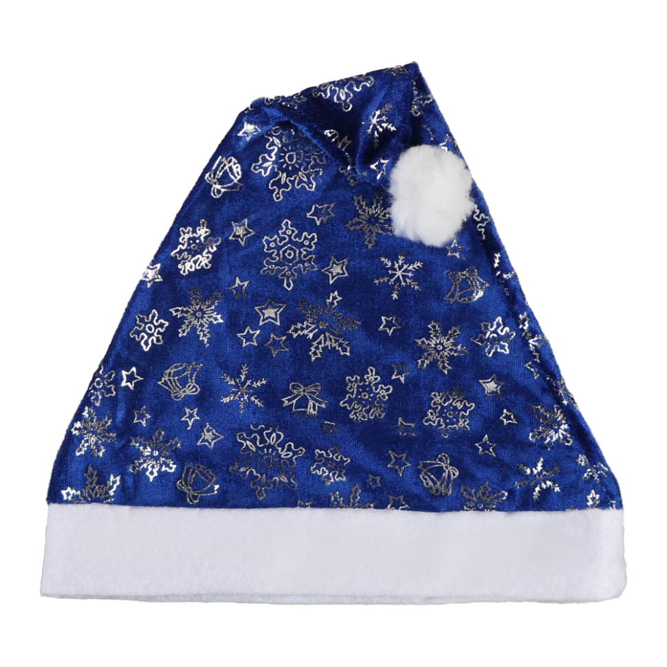 Колпак новогодний Снежная феерия, 26 x 38 см, набор 6 шт., синий фото 1 — Интернет каталог PriceOK