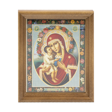 Икона Жировицкая БМ деревянная рама, двойное тиснение, 11x13 см — Интернет каталог PriceOK