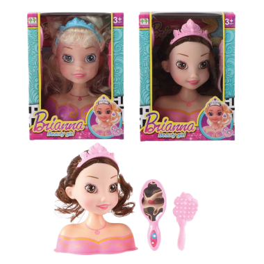 Голова для причёсок с аксессуарами, 16 см, 2 цвета в ассортименте, упаковка с окном — Интернет каталог PriceOK