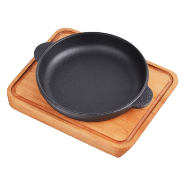 Сковорода из чугуна с деревянной подставкой Brizoll H1425-D, 14 х 2,5 см — Интернет каталог PriceOK