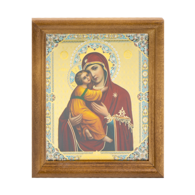 Икона Владимирская БМ, деревянная рама, двойное тиснение, 11x13 см — Интернет каталог PriceOK