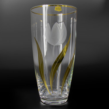 Ваза CRYSTALEX Bohemia Тюльпан с золотом, 300 мм — Интернет каталог PriceOK