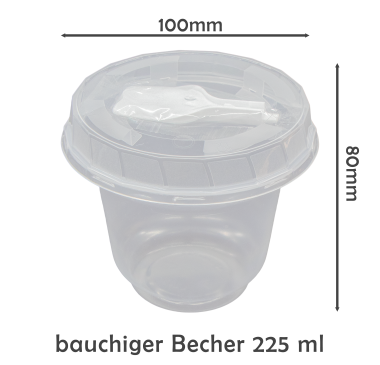 Набор одноразовых стаканчиков выпуклых с крышкой диаметр95мм и ложкой, 225мл, 50шт — Интернет каталог PriceOK