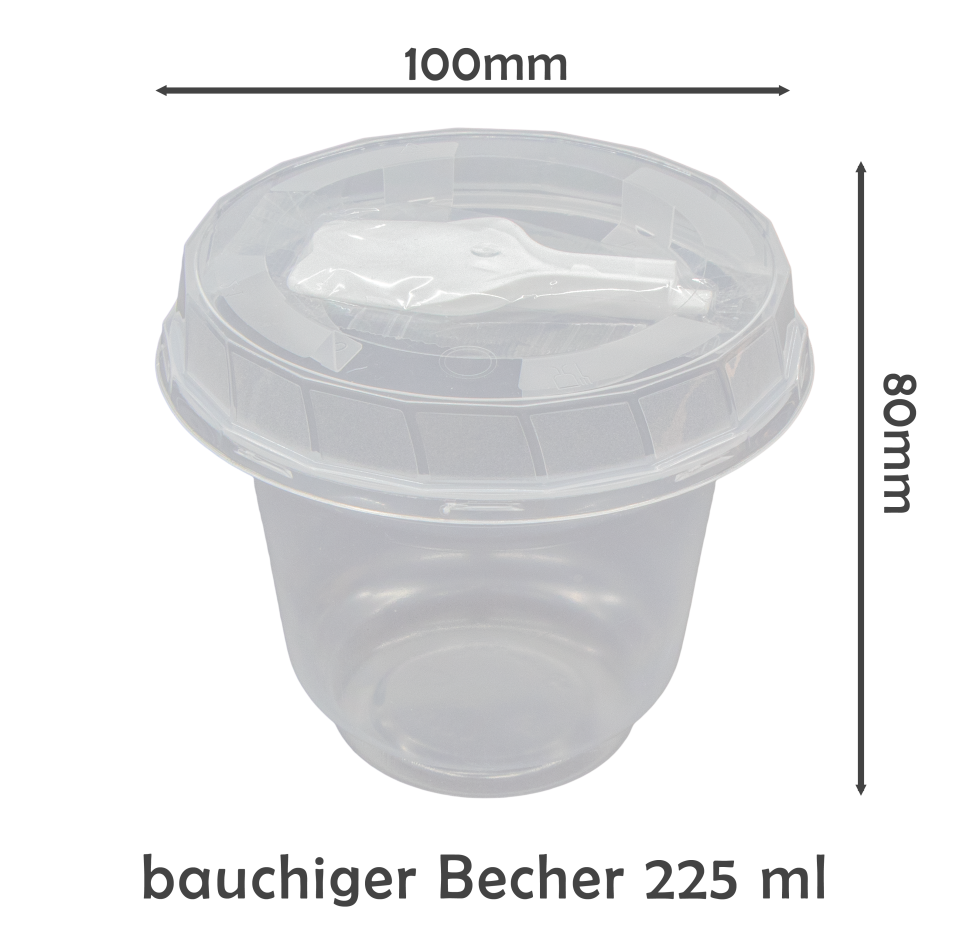 Набор одноразовых стаканчиков выпуклых с крышкой диаметр95мм и ложкой, 225мл, 50шт фото 1 — Интернет каталог PriceOK