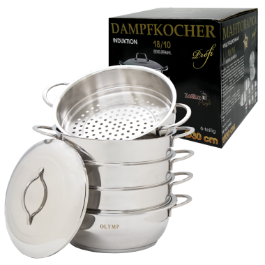 Мантоварка 30 см, 6 частей, нержавейка 18/10, с ручками из металла — Интернет каталог PriceOK