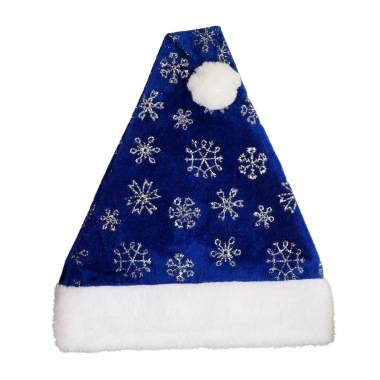 Колпак новогодний Снегопад с меховым кантом, 29 х 40 см, синий — Интернет каталог PriceOK
