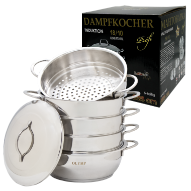 Мантоварка 28 см, 6 частей, нержавейка 18/10, с ручками из металла — Интернет каталог PriceOK