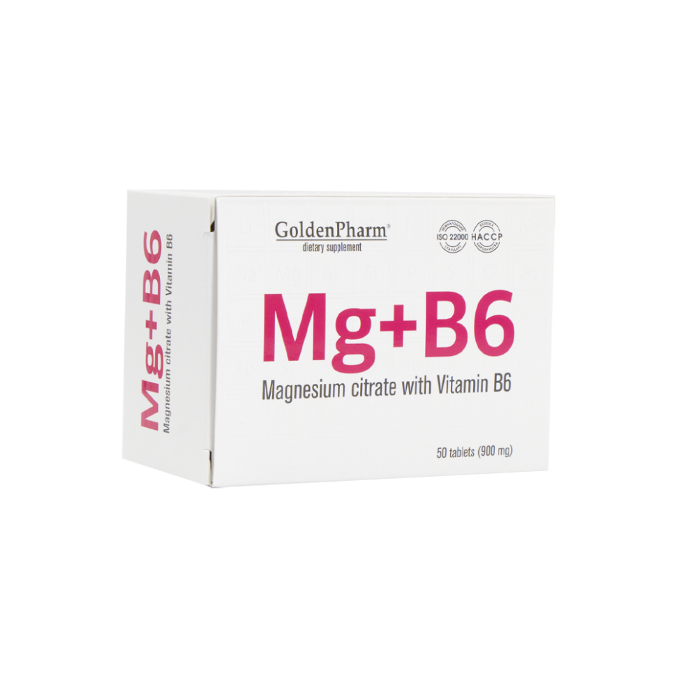 Магний+B6 Golden Pharm 50 таблеток фото 1 — Интернет каталог PriceOK