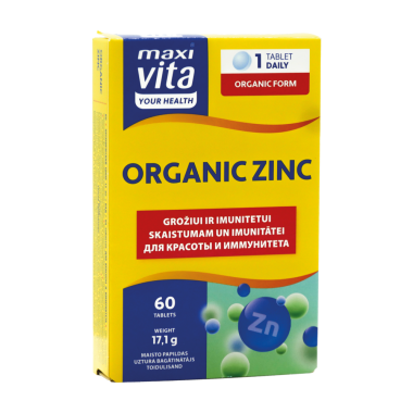 Органический цинк Maxi Vita 60 таблеток, 17,1 г — Интернет каталог PriceOK