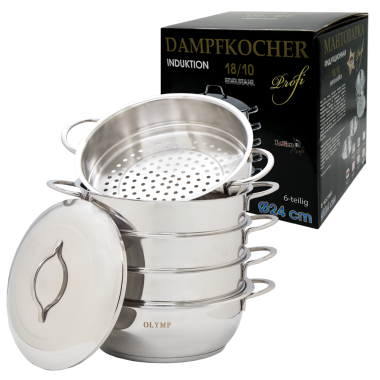 Мантоварка 24 см, 6 частей, нержавейка 18/10, с ручками из металла — Интернет каталог PriceOK