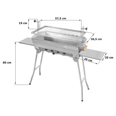 Мангал ИДЕАЛ новый, ВДШ: 60 x 57,5 x 26,5 см, нержавейка 2 мм. — Интернет каталог PriceOK