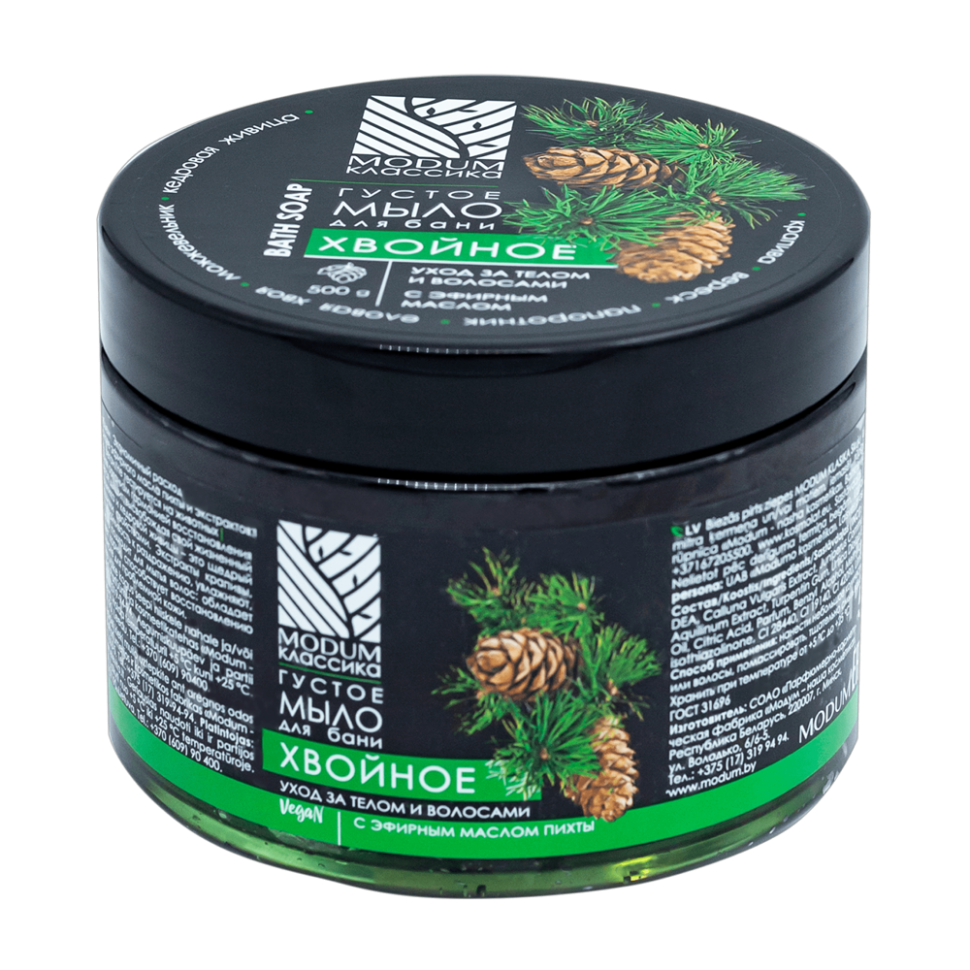 Густое мыло для бани MODUM КЛАССИКА Хвойное, 500 г фото 1 — Интернет каталог PriceOK