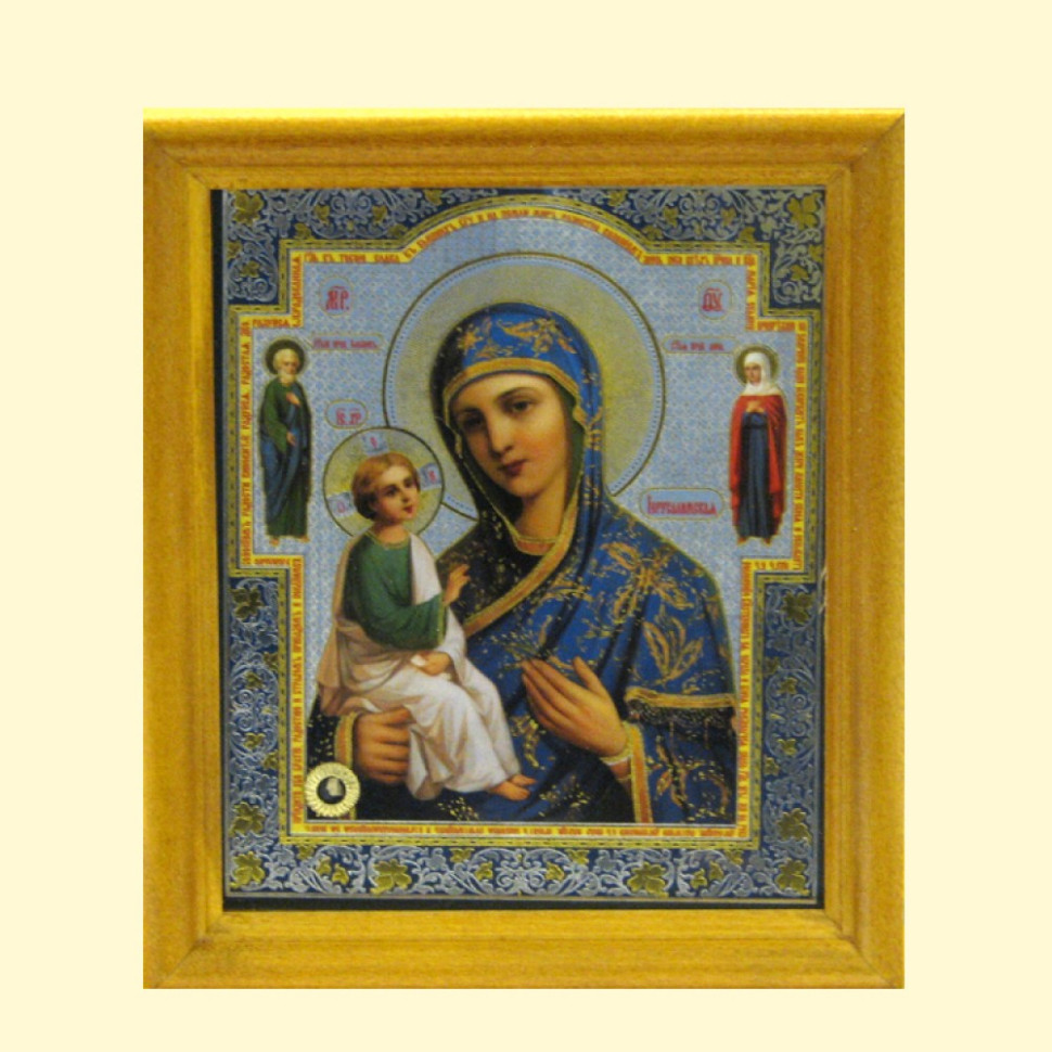 Икона Иерусалимская, деревянная рама, двойное тиснение, 11x13 см фото 1 — Интернет каталог PriceOK