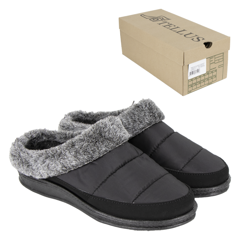 Тапочки черные, текстиль, модель: 56-85, размеры: 41, 43, 45 фото 1 — Интернет каталог PriceOK