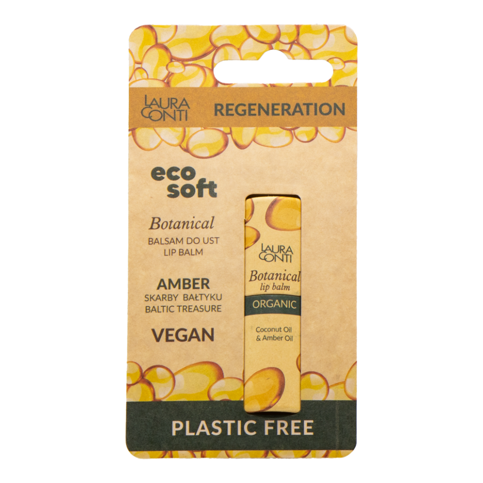 Бальзам для губ Laura Conti Botanical с экстрактом янтаря для потрескавшихся губ, органический 7,2 г фото 1 — Интернет каталог PriceOK