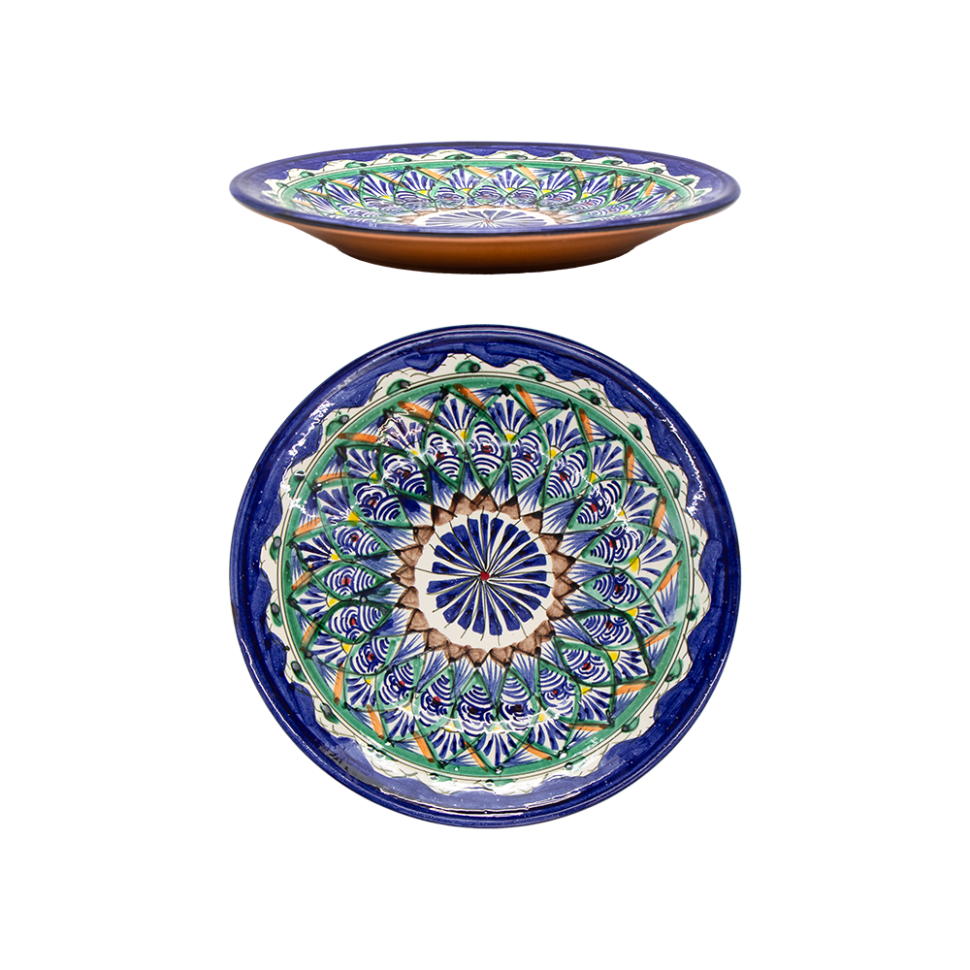 Лаган Мехроб, керамика, ручная работа, узоры микс, диаметр 28 см фото 1 — Интернет каталог PriceOK