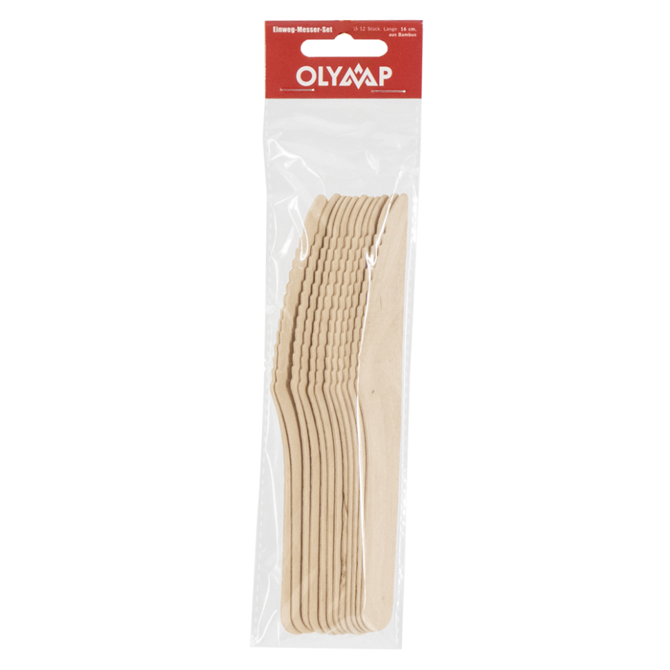 Набор одноразовых ножей из бамбука 12 шт, 16 см фото 1 — Интернет каталог PriceOK