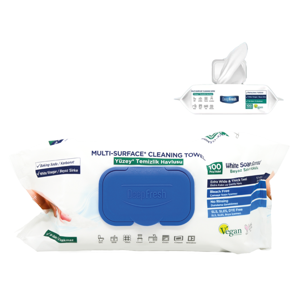 DEEP FRESH Влажные чистящие салфетки УНИВЕРСАЛЬНЫЕ ПОЛОТЕНЦА XXL 100 штук фото 1 — Интернет каталог PriceOK