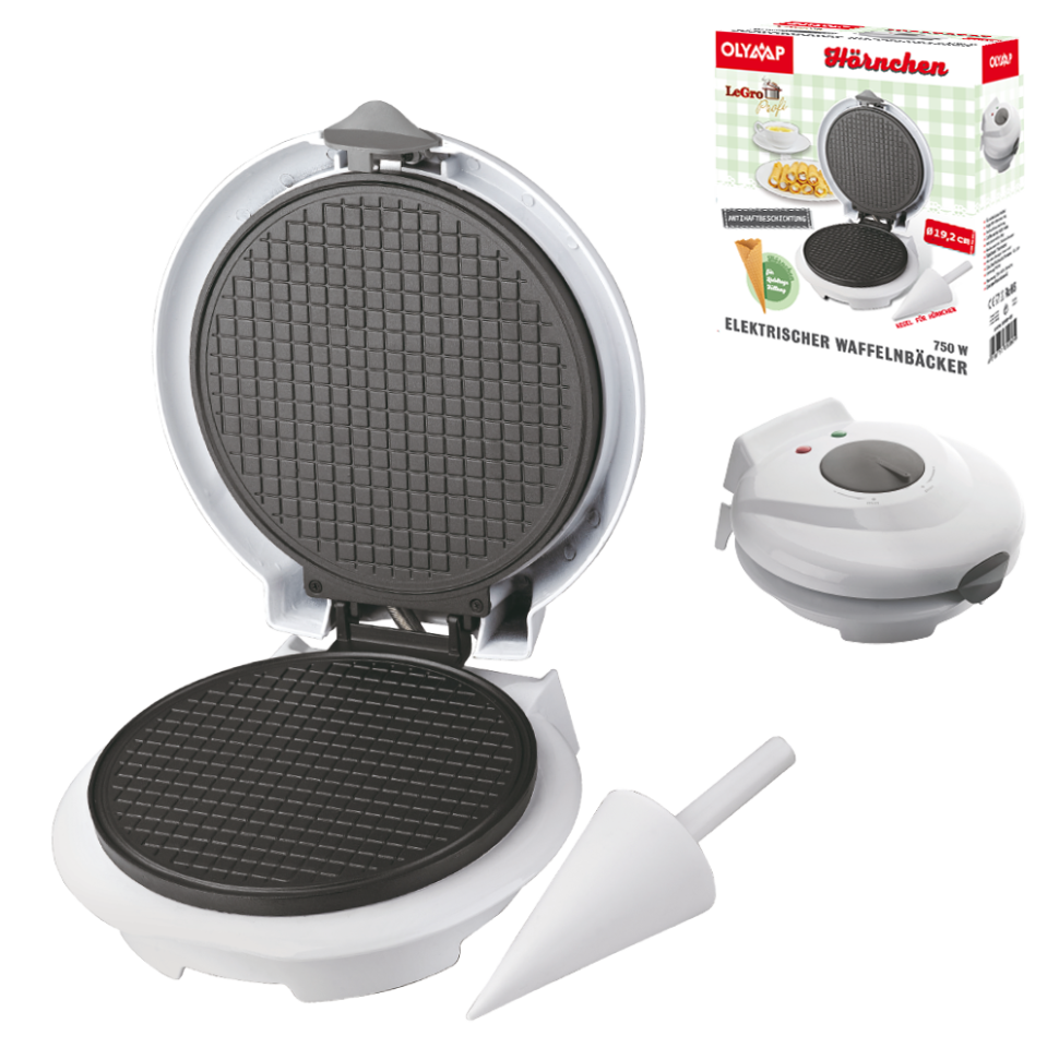 Электрическая вафельница, (+ конус для рожков), диаметр 19,2 см фото 1 — Интернет каталог PriceOK