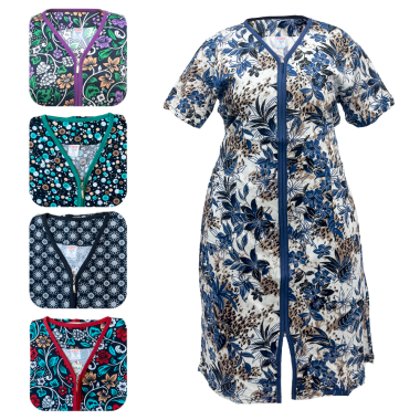 Халат летний на замке, разные дизайны, 100% хлопок,   12XL, 13XL, 14XL — Интернет каталог PriceOK