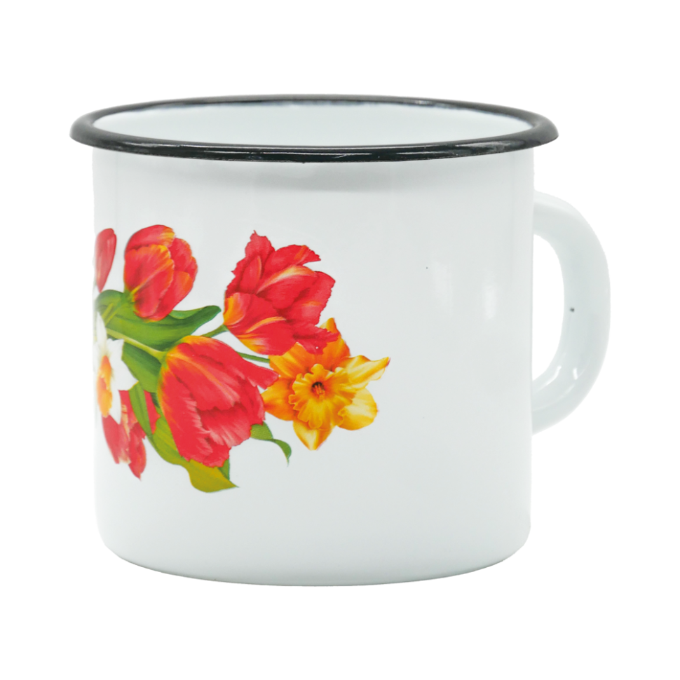 Кружка эмалированная Тюльпаны 1 л фото 1 — Интернет каталог PriceOK