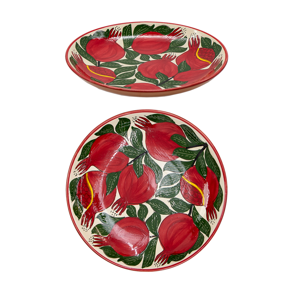 Лаган Гранат, керамика, ручная работа, узоры микс, диаметр 32 см фото 1 — Интернет каталог PriceOK