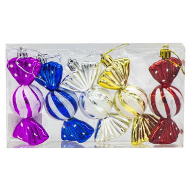 Набор ёлочных игрушек Конфеты 5 шт, разноцветные с белым, 11,5 см — Интернет каталог PriceOK