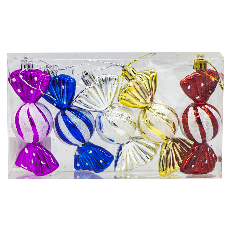 Набор ёлочных игрушек Конфеты 5 шт, разноцветные с белым, 11,5 см фото 1 — Интернет каталог PriceOK