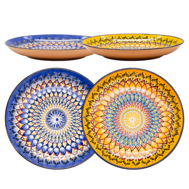 Лаган Фондор, керамика, ручная работа, узоры микс, диаметр 32 см — Интернет каталог PriceOK