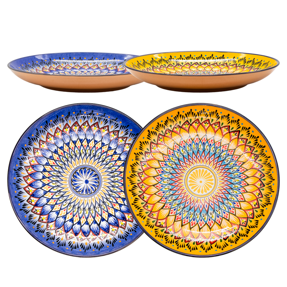 Лаган Фондор, керамика, ручная работа, узоры микс, диаметр 32 см фото 1 — Интернет каталог PriceOK