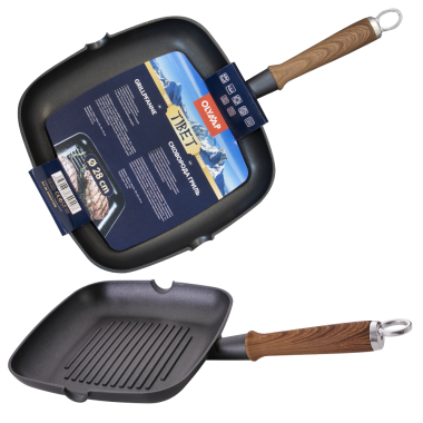 Сковорода Гриль ТИБЕТ Серия Алюминивое литьё, 28 x 4,5 см, 1170 г — Интернет каталог PriceOK