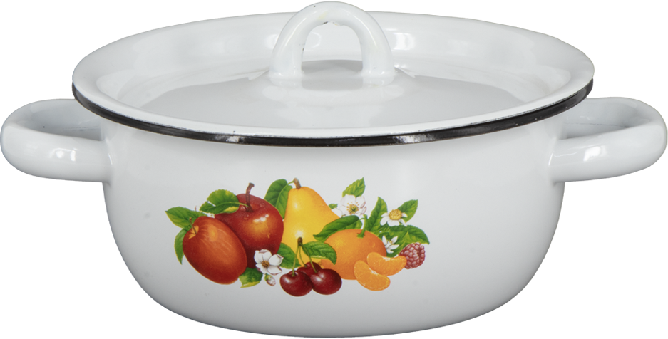 Эмалированная кастрюля с крышкой Фруктовый рай 1,5 л фото 1 — Интернет каталог PriceOK