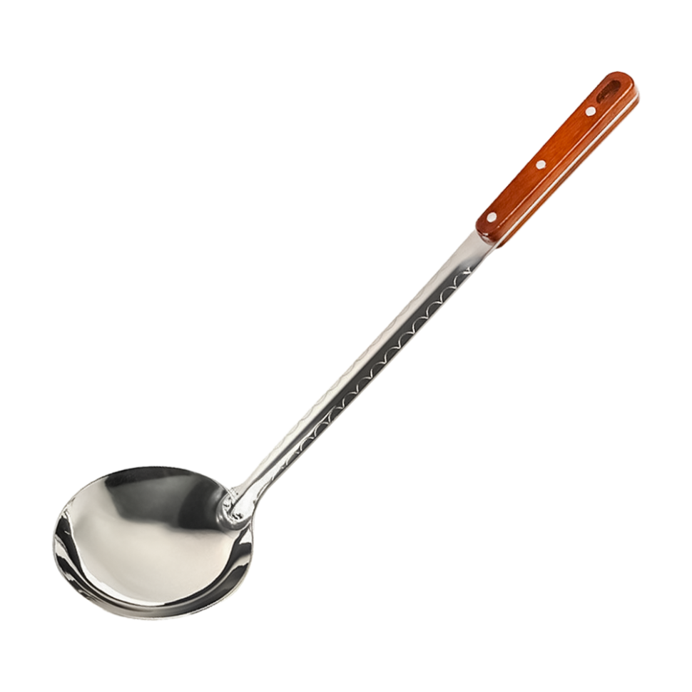 Половник из нержавеющей стали, с деревянной ручкой, 43 x 12 cм фото 1 — Интернет каталог PriceOK