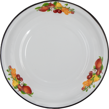 Круглое блюдо Фруктовый рай эмалированное 4,5 л, диаметр 40 см — Интернет каталог PriceOK