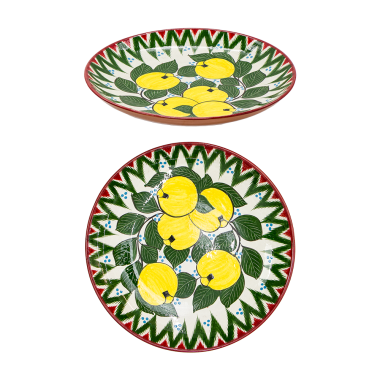 Лаган Айва, керамика, ручная работа, узоры микс, диаметр 32 см — Интернет каталог PriceOK