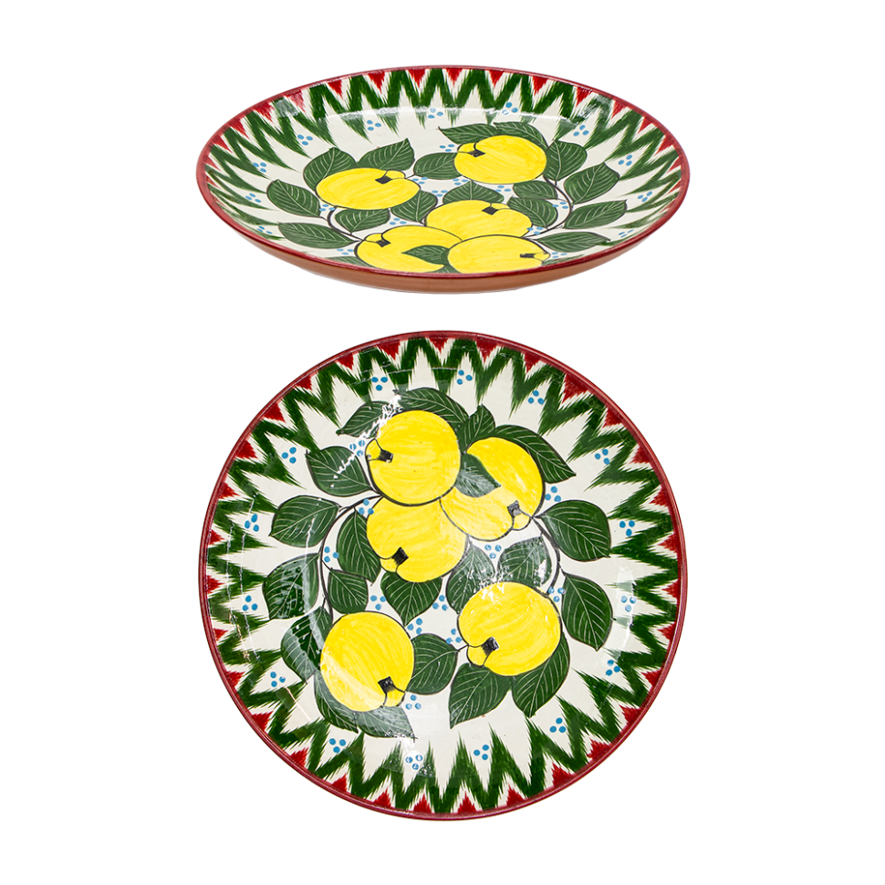 Лаган Айва, керамика, ручная работа, узоры микс, диаметр 32 см фото 1 — Интернет каталог PriceOK