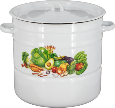 Эмалированный Бак с крышкой Овощи 16 л, диаметр 31 см — Интернет каталог PriceOK